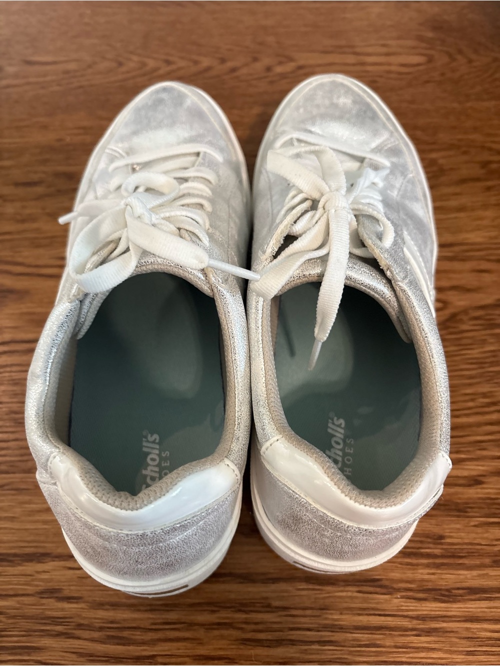 Dr. Scholl's Silver Metallic Platform Sneakers - Picture 3 of 5